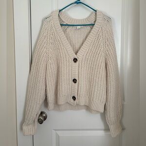 H&M | CHUNKY KNIT CARDIGAN | CREAM | SIZE MEDIUM